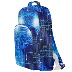 Artificial Intelligence Brain Think Art Double Compartment Backpack by Jancukart