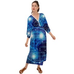 Artificial Intelligence Brain Think Art Grecian Style  Maxi Dress