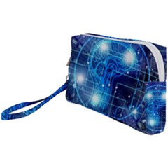 Artificial Intelligence Brain Think Art Wristlet Pouch Bag (small)