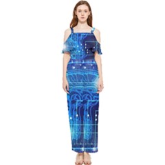 Artificial Intelligence Brain Think Art Draped Sleeveless Chiffon Jumpsuit