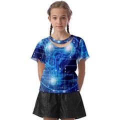 Artificial Intelligence Brain Think Art Kids  Front Cut Tee by Jancukart