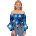 Artificial Intelligence Brain Think Art Off Shoulder Flutter Bell Sleeve Top View1