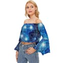 Artificial Intelligence Brain Think Art Off Shoulder Flutter Bell Sleeve Top View2