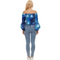 Artificial Intelligence Brain Think Art Off Shoulder Flutter Bell Sleeve Top View4