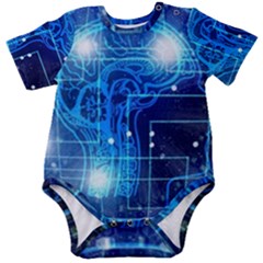 Artificial Intelligence Brain Think Art Baby Short Sleeve Bodysuit by Jancukart