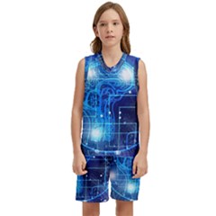 Artificial Intelligence Brain Think Art Kids  Basketball Mesh Set