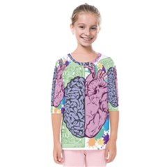 Brain Heart Balance Emotion Art Kids  Quarter Sleeve Raglan Tee