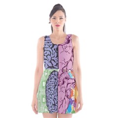 Brain Heart Balance Emotion Art Scoop Neck Skater Dress