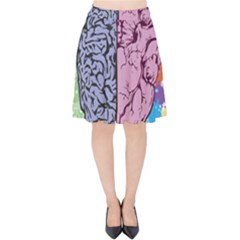 Brain Heart Balance Emotion Art Velvet High Waist Skirt