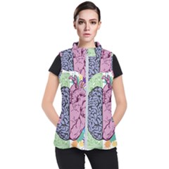 Brain Heart Balance Emotion Art Women s Puffer Vest by Jancukart