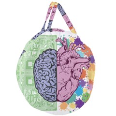 Brain Heart Balance Emotion Art Giant Round Zipper Tote by Jancukart