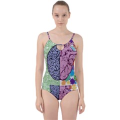 Brain Heart Balance Emotion Art Cut Out Top Tankini Set