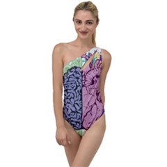 Brain Heart Balance Emotion Art To One Side Swimsuit