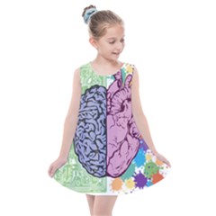 Brain Heart Balance Emotion Art Kids  Summer Dress by Jancukart