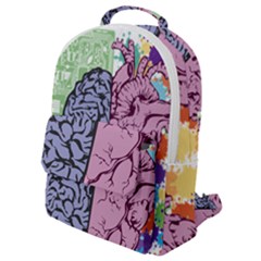 Brain Heart Balance Emotion Art Flap Pocket Backpack (small)