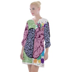 Brain Heart Balance Emotion Art Open Neck Shift Dress by Jancukart