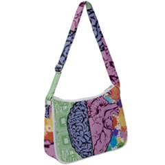 Brain Heart Balance Emotion Art Zip Up Shoulder Bag