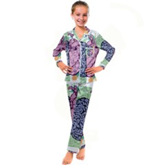 Brain Heart Balance Emotion Art Kid s Satin Long Sleeve Pajamas Set by Jancukart