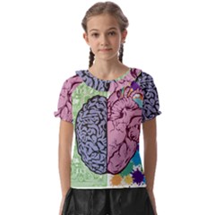 Brain Heart Balance Emotion Art Kids  Frill Chiffon Blouse by Jancukart