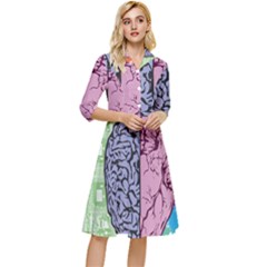 Brain Heart Balance Emotion Art Classy Knee Length Dress