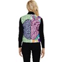 Brain Heart Balance Emotion Art Women s Short Button Up Puffer Vest View2