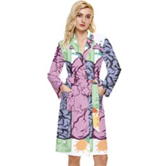 Brain Heart Balance Emotion Art Long Sleeve Velour Robe