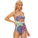 Brain Heart Balance Emotion Art Knot Front One-Piece Swimsuit View3