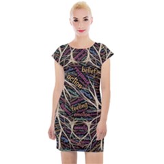 Mental Human Experience Mindset Art Cap Sleeve Bodycon Dress by Jancukart