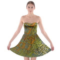 Art 3d Windows Modeling Dimension Strapless Bra Top Dress by Ravend