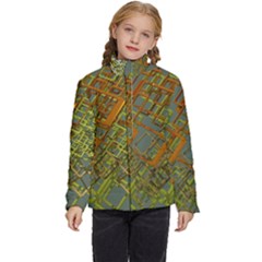 Art 3d Windows Modeling Dimension Kids  Puffer Bubble Jacket Coat by Ravend