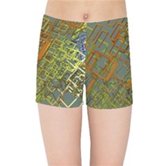 Art 3d Windows Modeling Dimension Kids  Sports Shorts by Ravend