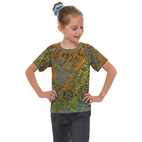 Art 3d Windows Modeling Dimension Kids  Mesh Piece Tee by Ravend