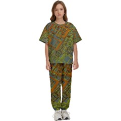 Art 3d Windows Modeling Dimension Kids  Tee And Pants Sports Set