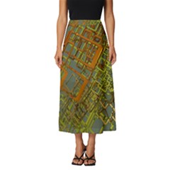 Art 3d Windows Modeling Dimension Classic Midi Chiffon Skirt by Ravend