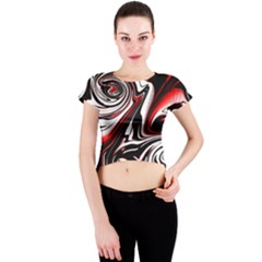 Modern Art Design Fantasy Surreal Crew Neck Crop Top by Ravend