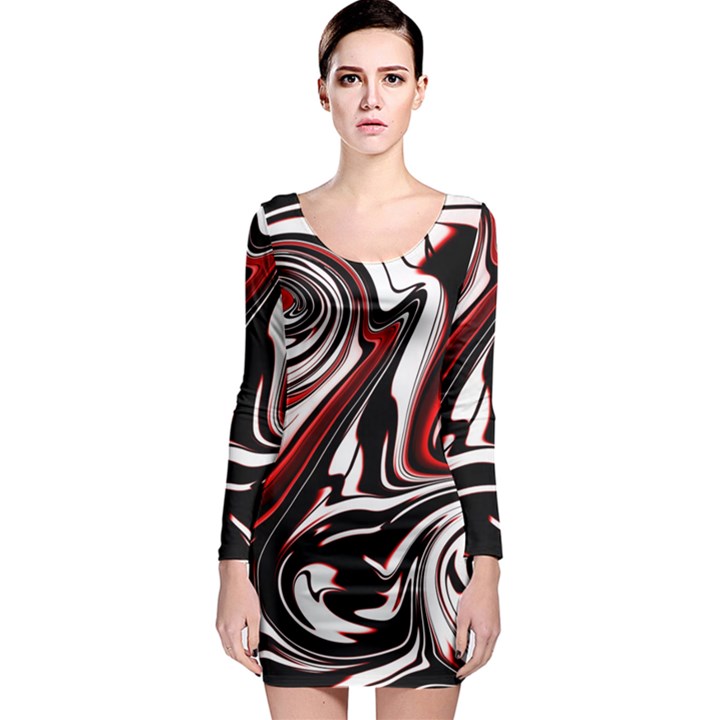 Modern Art Design Fantasy Surreal Long Sleeve Bodycon Dress