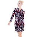 Modern Art Design Fantasy Surreal Button Long Sleeve Dress View1