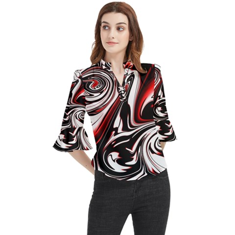 Modern Art Design Fantasy Surreal Loose Horn Sleeve Chiffon Blouse by Ravend