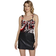 Modern Art Design Fantasy Surreal Flowy Camisole Tie Up Top