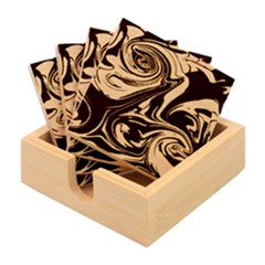 Modern Art Design Fantasy Surreal Bamboo Coaster Set