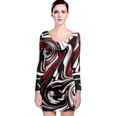 Modern Art Design Fantasy Surreal Long Sleeve Bodycon Dress by Ravend