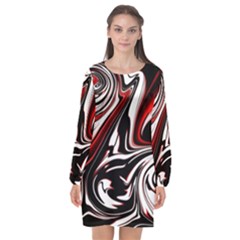 Modern Art Design Fantasy Surreal Long Sleeve Chiffon Shift Dress  by Ravend