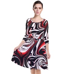 Modern Art Design Fantasy Surreal Quarter Sleeve Waist Band Dress by Ravend