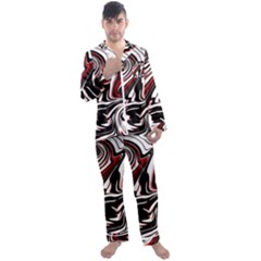 Modern Art Design Fantasy Surreal Men s Long Sleeve Satin Pajamas Set by Ravend