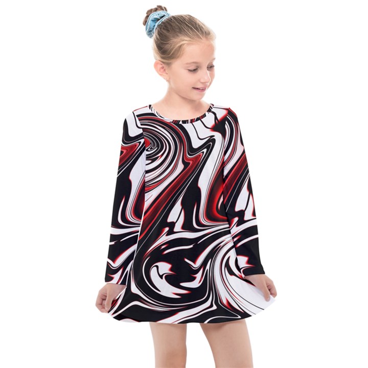 Modern Art Design Fantasy Surreal Kids  Long Sleeve Dress