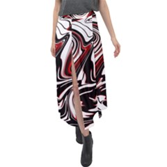 Modern Art Design Fantasy Surreal Velour Split Maxi Skirt by Ravend