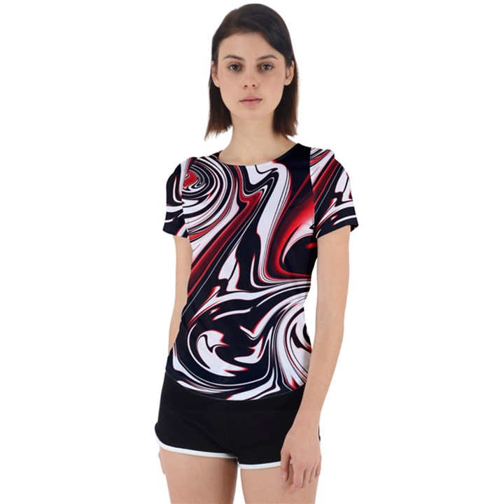 Modern Art Design Fantasy Surreal Back Cut Out Sport Tee