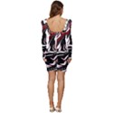 Modern Art Design Fantasy Surreal Women Long Sleeve Ruched Stretch Jersey Dress View4