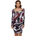 Modern Art Design Fantasy Surreal Women Long Sleeve Ruched Stretch Jersey Dress View1