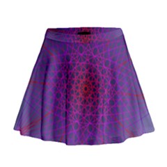 Geometric Pattern-line Art Mini Flare Skirt by Ravend